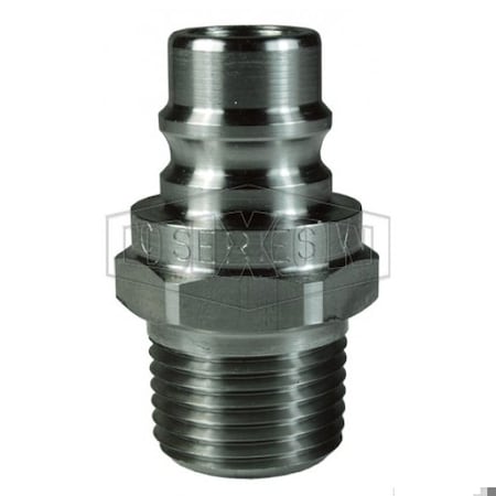 Dixon 316SS 3/8 in H-NIPPLE, 3/8 in M-NPTF V3M3-SS-E